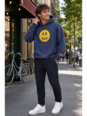 Drew House Justin Bieber Hoodie AUTHENTIC Smiley Face Mascot Designer RARE M